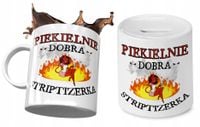 Dla Striptizerki Zestaw Kubek + Skarbonka Prezent Z Nadrukiem Ze Zdjęciem