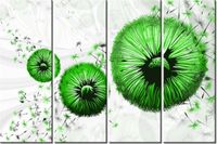 120CM 80 OBRAZ 4 ELEM ZIELONE DMUCHAWCE ŚCIENNY