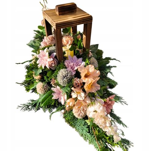 Lampion Na Cmentarz Baza Na Stroik Duży 39 cm XXL + Serduszko z Grawerem na Arena.pl