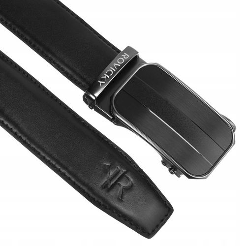 Pasek skórzany męski ROVICKY do spodni klamra automatyczna na prezent na Arena.pl