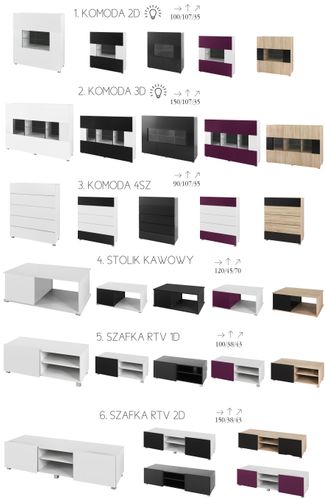 Komoda 2D,Kolekcja DORIA na Arena.pl