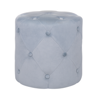 Puf welurowy ø 40 cm szary COROLLA