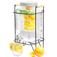 SŁOIK DUŻY Z KRANIKIEM NA STOJAKU CZARNYM NA LEMONIADĘ DRINKI 8 L