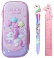 DUŻY PIÓRNIK PODWÓJNY DO SZKOŁY JEDNOROŻEC DŁUGOPI