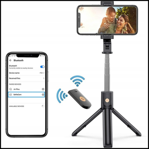 KIJEK DO SELFIE Z FUNKCJĄ STATYW TRIPOD DO TELEFONU+PILOT BLUETOOTH 69CM na Arena.pl