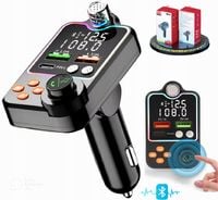 TRANSMITER FM ZESTAW GŁOŚNOMÓWIĄCY BT 5.0 ŁADOWANIE QC 3x USB PD RGB