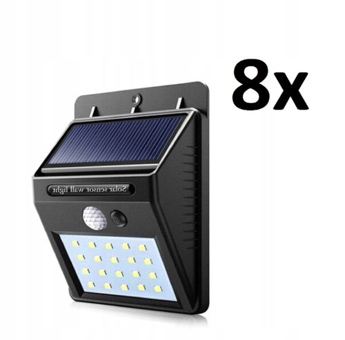 8x HALOGEN SOLAR ŚCIENNY 20LED Z CZUJNIKIEM na Arena.pl
