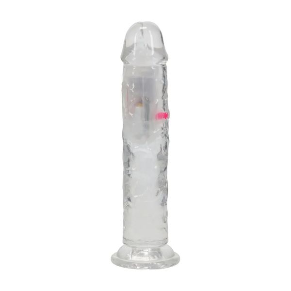 Led Vibrating Straight Cock - 18 Cm - Transparent zdjęcie 4
