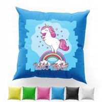 POSZEWKA Z NADRUKIEM BAWEŁNIANA 40x40CM - JEDNOROŻEC UNICORN TĘCZA RAINBOW