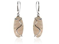 WISZĄCE PODŁUŻNE SREBRNE KOLCZYKI MASA PERŁOWA