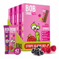 BOB SNAIL Paski Owocowe MIX Smaków MALINA CZARNA PORZECZKA 588 g 42 szt