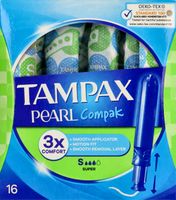TAMPAX PEARL COMPAK TAMPONY Z APLIKATOREM SUPER 16 SZT