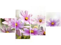 90CM 160 OBRAZ 4 ELEM DELIKATNE KWIATY ŚCIENNY