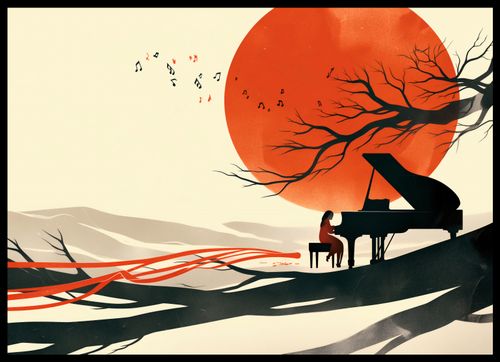 Plakat 70x50cm Pianistka na Arena.pl