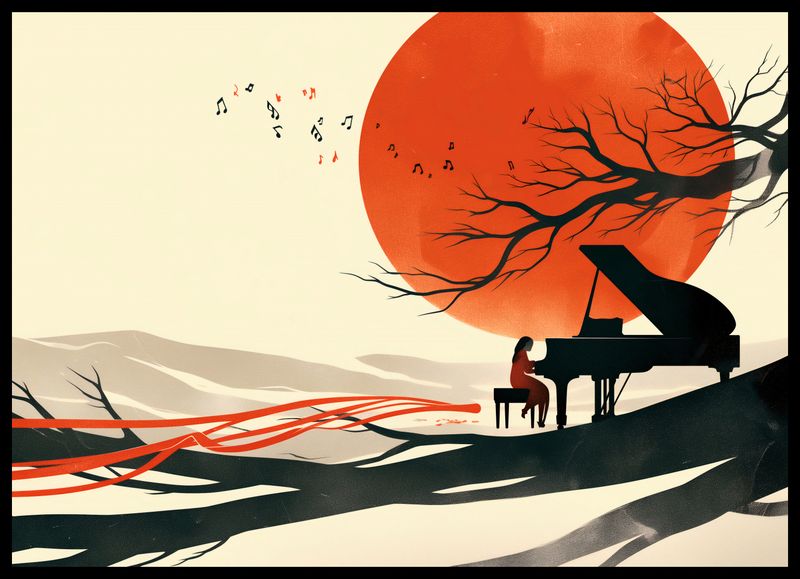 Plakat 70x50cm Pianistka zdjęcie 2