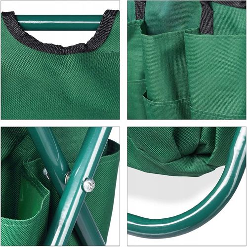 Stołek Składany Taboret Ogrodowy Wędkarski Z Torbą Na Narzędzia na Arena.pl