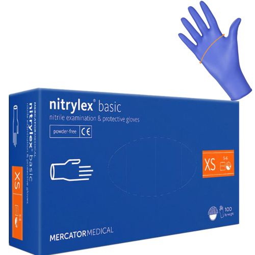 Rękawice Nitrylowe 100 szt. Nitrylex Basic Dark Blue 6-XS na Arena.pl