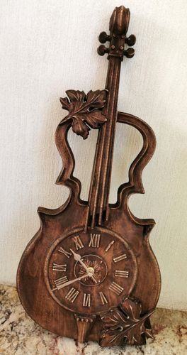 Skrzypce zegar ścienny drewniany w drewnie 60cm na prezent muzyka na Arena.pl