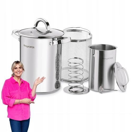 SZYNKOWAR z TERMOMETRE Zestaw Wędliniarski Garnek z SITKIEM 4L Konighoffer na Arena.pl