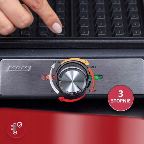 Gofrownica MPM mocna czarna 2 duże gofry MPM MGO-41/C 1600W na Arena.pl