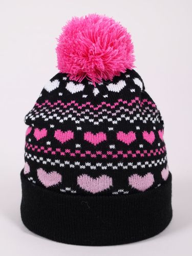 Czapka zimowa dziewczęca z pomponem serca 46-48 YOCLUB na Arena.pl