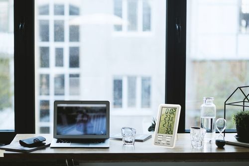 STACJA POGODOWA POGODY LCD TERMOMETR HIGROMETR ZEGAR MAGNES BATERIA na Arena.pl