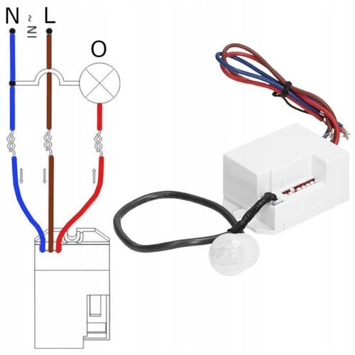 CZUJNIK RUCHU Z ZEWNĘTRZNYM SENSOREM 360° LED SONDA ZMIERZCHU PIR 230V MINI na Arena.pl