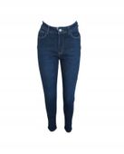 Klasyczne Jeans Damskie Granatowe Rurki Push UP L 40