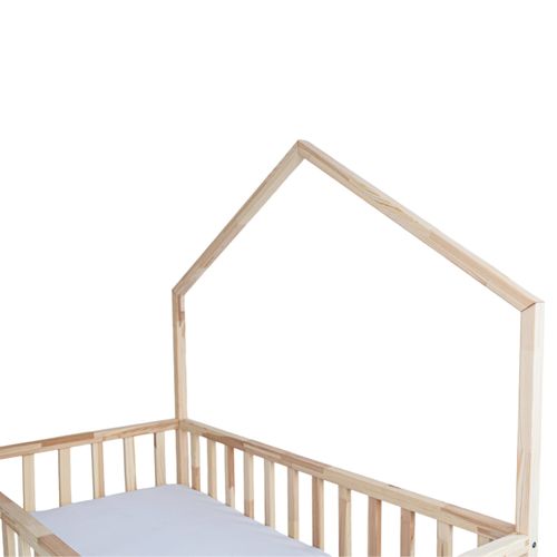 ŁÓŻKO DOMEK HANA 180x90 ŁÓŻKO DZIECIĘCE DREWNIANE BARIERKA + STELAŻ SOSNA na Arena.pl