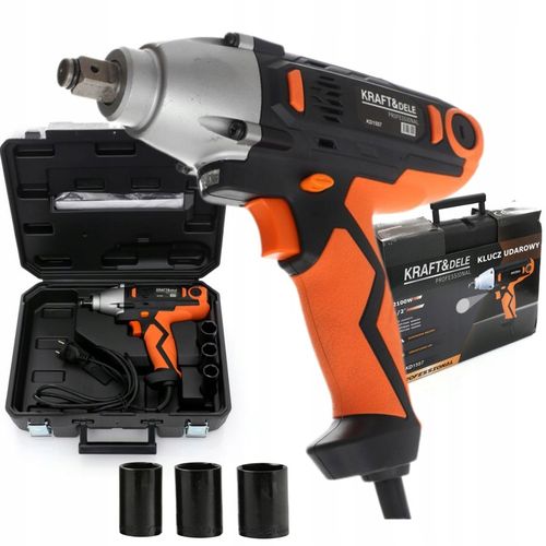 ELEKTRYCZNY KLUCZ UDAROWY 2100W 800Nm 1/2" WALIZKA +3 NASADKI KRAFT KD1557 na Arena.pl