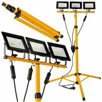 Naświetlacz HALOGEN LED 150W Lampa 3x 50W + STATYW + 2m Kabel I Złączki