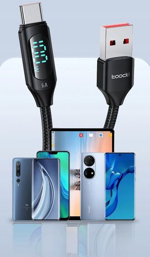 TOOCKI KABEL USB-A DO USB-C 100W PD 6A QC LCD 2 M do HUAWEI XIAOMI SAMSUNG na Arena.pl