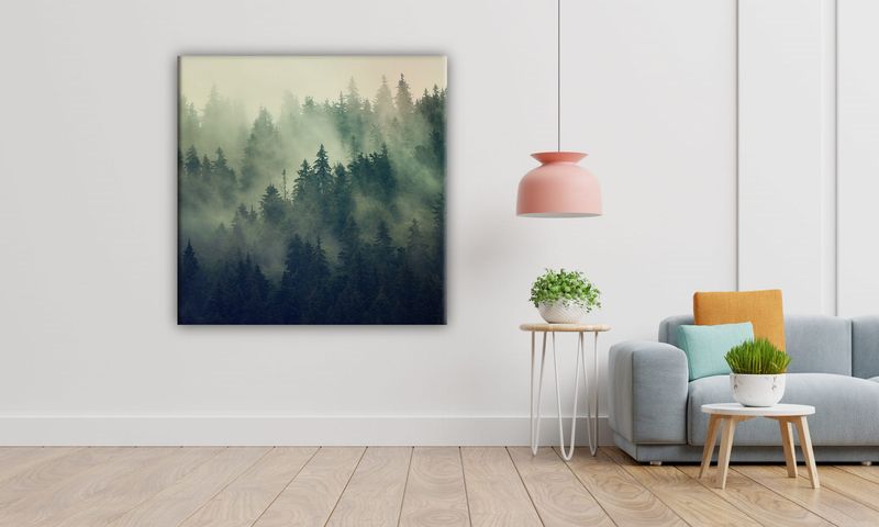 OBRAZ NA PŁÓTNIE 027 Gęsty las 70x70cm zdjęcie 5