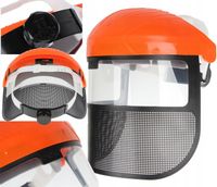 Osłona maska do twarzy SZYBA PCV + SIATKA przyłbica do koszenia ochronna