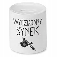 Skarbonka Dla Syna Wydziarany Synek Prezent Z Nadrukiem Ze Zdjęciem