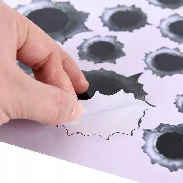 Naklejka 3D samochód dziury po kulach zadrapanie pazury auto tuning krecha zdjęcie 11