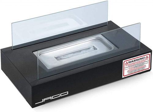 Kominek stołowy ze stali nierdzewnej, czarny, 350 x 182 x 14 na Arena.pl