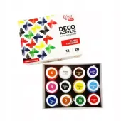 Farby do tkanin Rosa wielokolorowy 12 szt. 20 ml