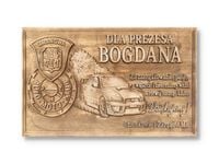 Płaskorzeźba drewniana samochód 120x75 cm personalizowana XXL