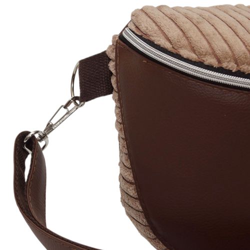 Torebka-Nerka z Brązowej Ekoskóry i Jasnobrązowego Sztruksu – Handmade na Arena.pl