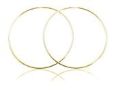 Eleganckie klasyczne pozłacane srebrne kolczyki gładkie duże koła kółka 6cm srebro 925 PTRING15G_60