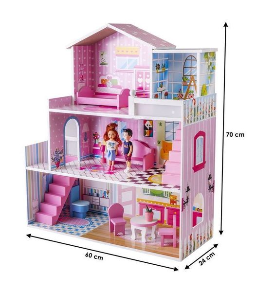 Śliczny drewniany domek dla lalek do wysokości ok. 18 cm zdjęcie 8