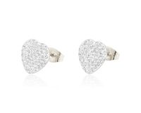 Kolczyki na sztyfcie stal nierdzewna serca cyrkonie