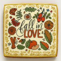 CIASTKO LUKROWANE LOVE AUTUMN ROZ.M KWADRAT JESIEŃ RĘCZNIE ROBIONE