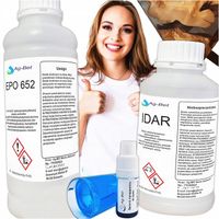 ŻYWICA EPOKSYDOWA ZESTAW BEZBARWNA ODLEWNICZA KRYSTALICZNA BARWNIK 1KG 3D