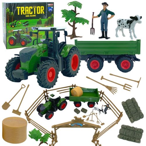 WOOPIE Zestaw Mini Farma Traktor Zwierzęta Osada Farma Rolnik 1:24 na Arena.pl