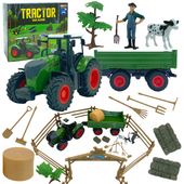 WOOPIE Zestaw Mini Farma Traktor Zwierzęta Osada Farma Rolnik 1:24