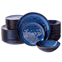 Serwis obiadowy Uminami niebieski na 12 osób 36 szt. Nowoczesny Do zmywarki