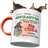 Kubek Pomarańczowy Dla Aspiranta Trzeba Poczekać Z Nadrukiem Ze Zdjęciem