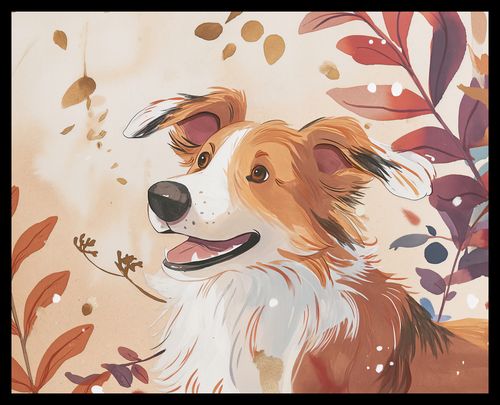 Plakat 50x40cm Collie Jesienną Porą na Arena.pl